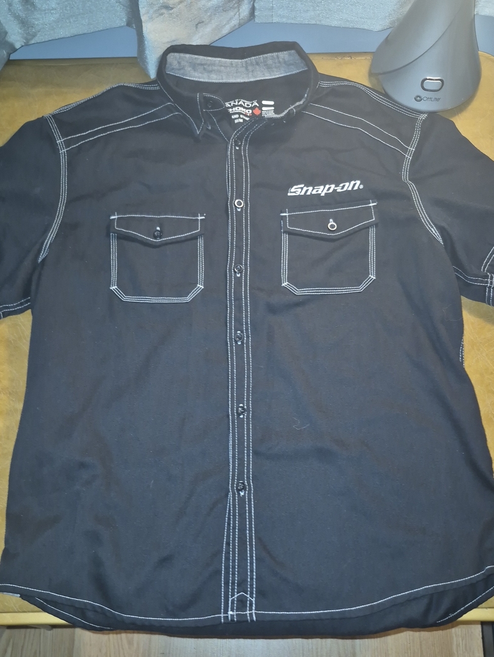 Snap-On Men’s Black Short Sleeve Work Shirt..size M